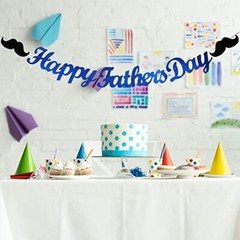 Happy Father’s Day Glitter Banner Decorations Pre-strung Dad’s Papa’s Day