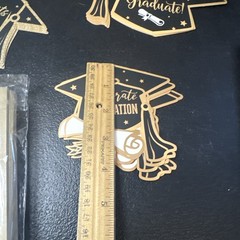 Graduation Party Pack 30 Cards & 500 Stickers Black, Gol, White. Open Box