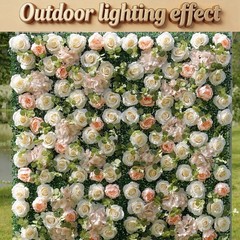 Floral Flower Backdrop Panel 47.24 x 47.24 in Plastic Green White Pink