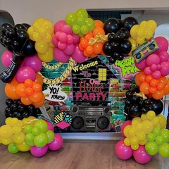 Mocsicka 90S House Party Backdrop Hip Hop 80’S 90’S Theme Party Decorations Gra