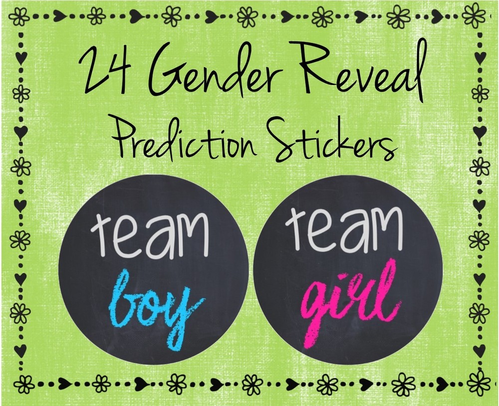 24 Gender Reveal Baby Shower – Team Boy / Team Girl (#3) Guess Boy Or Girl -Grey