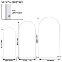3x Large Metal Arch Backdrop Stand Wedding Arch Square Arched Frame 5/6/6.7ft