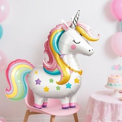 5 Pack Standing Unicorn Balloons Bulk, 4D -designed Unicorn Rainbow and Star …