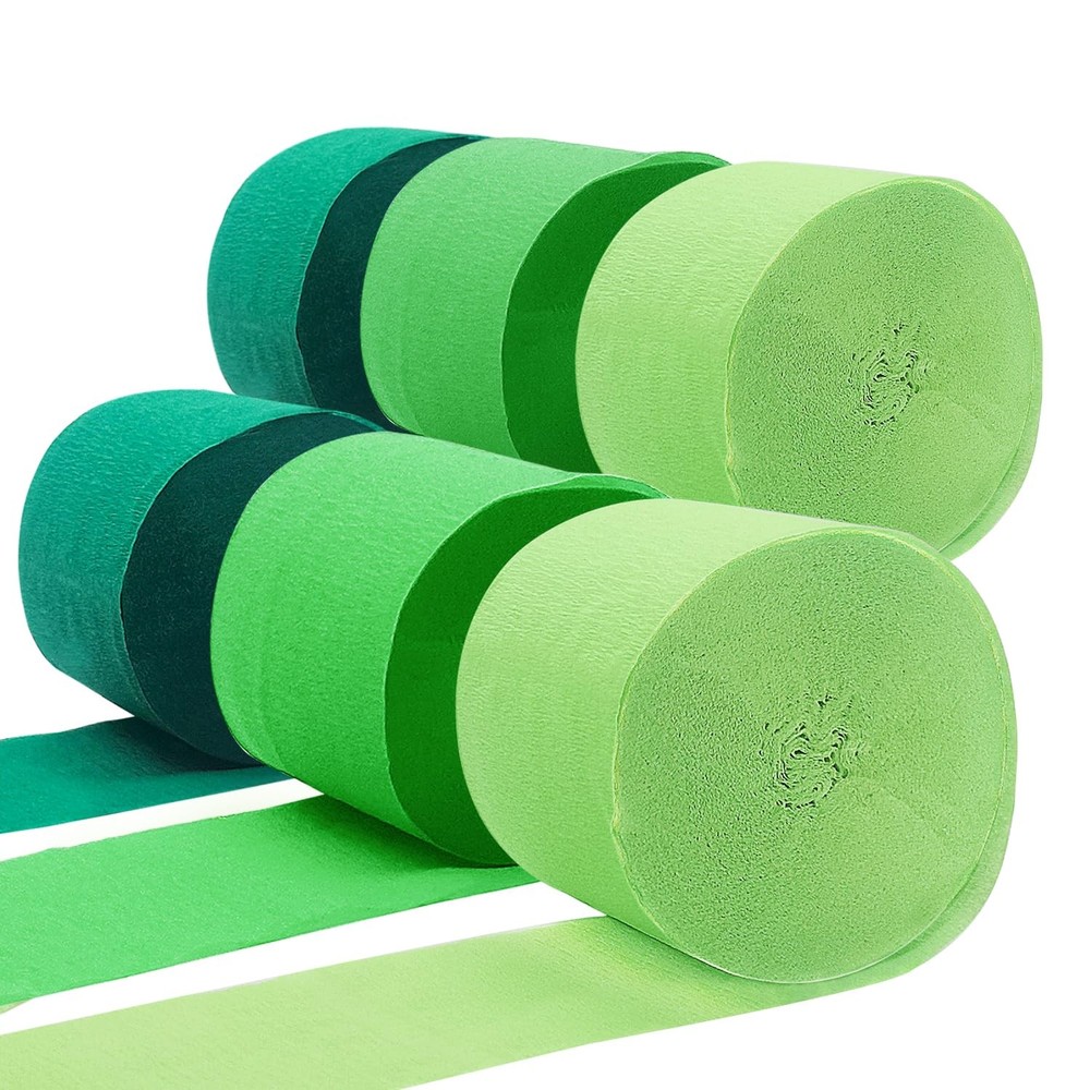 Green Crepe Paper Streamers 6 Rolls 492ft Crepe Paper Birthday Decorations Gr…