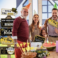 Retirement Party Decorations 20 Pieces Happy Retirement Party Signs for Black an