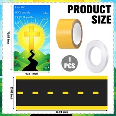 2 Pcs 2026 VBS Backdrop Decorations Christian Religious Cross Backdrop with R…
