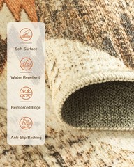 Area Rug 5×7 Rug Machine Washable Non-Slip Low Pile Print Pattern Western Rug…