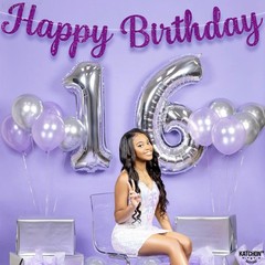 , Glitter Purple Cursive Happy Birthday Banner – Pre-Strung 10 Feet, Happy Bi…