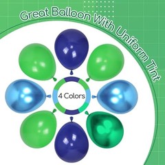 60pcs Blue and Green Balloons 12inch with Navy Blue Metallic Blue Green