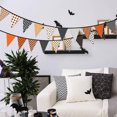 Fabric Pennant Banner for Halloween Outdoor Indoor Decorations, orange2