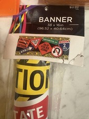 Brother Sister Design Studio Over the Hill Caution Tape Birthday Banner Set 9pie