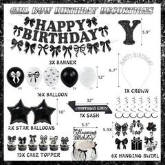 Black Bow Birthday Party Decorations Girl Bow Themed Party Decorations Include