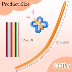 100 PCS Latex Twisting Balloons 260Q Balloons Assorted Color Long Balloons fo…