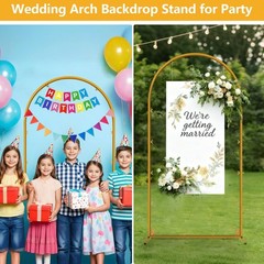 6 FT Wedding Arch Frame Backdrop Stand for Party, Balloon Arch Stand, Wedding