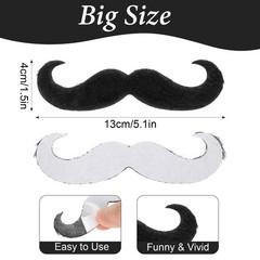 8 Pcs Self-Adhesive Realistic Fake Mustaches, 5 Styles Novelty Fake Moustache…