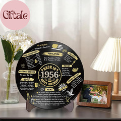 Vinyl Record 70Th Birthday Decoration, Gold 1956 Birthday Party Poster Sign with