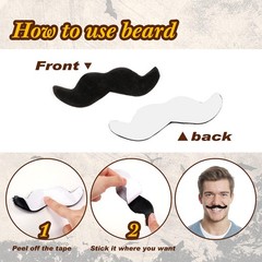 32 Pcs Fake Mustaches Halloween Self Adhesive Fake Beard Moustache Stickers C…