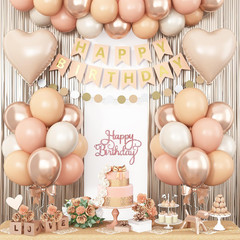 Pink Orange Party Decorations,Birthday Decorations with Hot Pink Orange Gold Bal