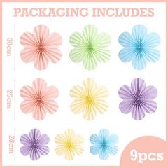 Pastel Flowers Decorations for Wall, Hanging Fans Floral Backdrop Decor Fans …