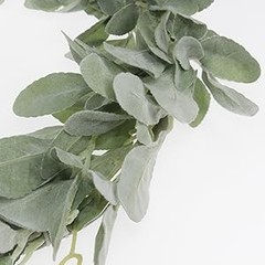 6.2ft Artificial Lambs Ear Greenery Vine Flocked Lambs Ear Garland Soft Faux