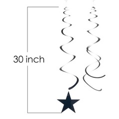 Red Black Gold Star Hanging Swirl Decorations Stars Streamers Foil Swirls for…