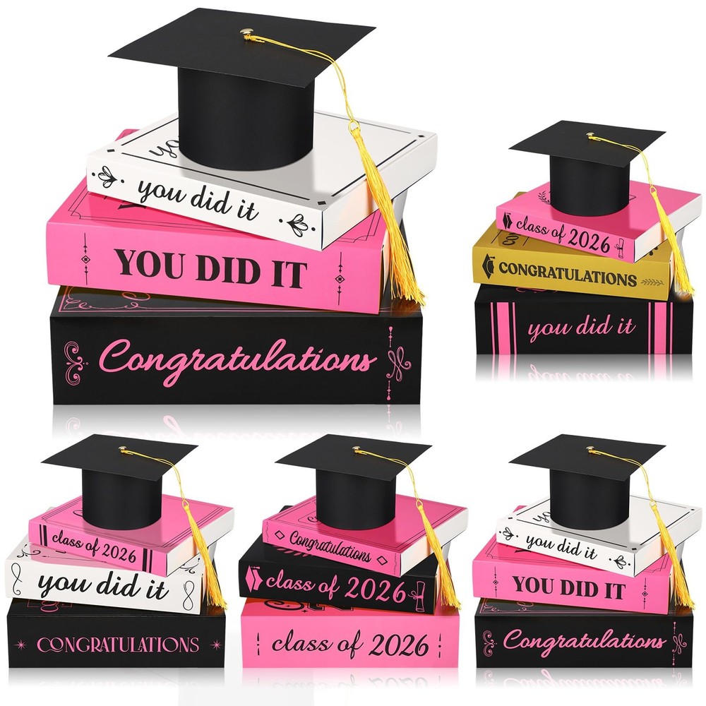 4 Sets Graduation Tables Centerpieces Class of 2026, 4 Pcs Graduation Cap and…