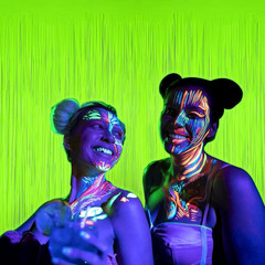 Mega-L Glow in the Dark Party Supplies, Neon Party Decorations, 2 Pack 6.6X6.6 F