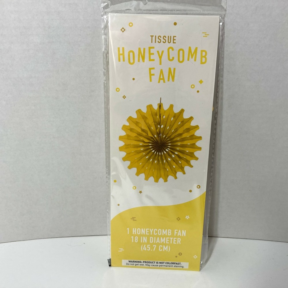 Honey Comb Tissue Fan Lantern Pom Poms Wedding Birthday Party Set of 3 18 inch