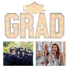 Graduation Decorations, Light Letters, GRAD Light Letters Kit Freestanding