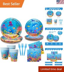 Complete 120-Pc Sea Animal Birthday Decor Set for 24 Children – Eco-Friendly