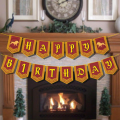Happy Birthday Decorations Banner Pre-Strung Magic Wizard School Party Banner Wi
