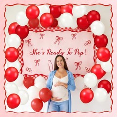 181 Pcs She’s Ready to Pop Baby Shower Decorations 39 x 59 Inches She’s Ready…