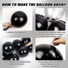 Black Birthday Decorations for Men with White Black and Silver Balloons Banner M
