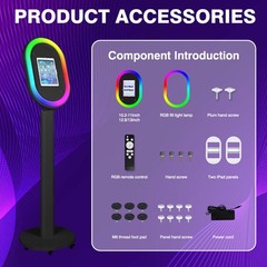 Photo Booth Stand RGB Ring Light Selfie Station for 10.2″-13″ iPad Wedding Party