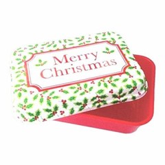 amscan Christmas Holly Green Plastic Rectangle Box | Party Favor