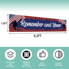 Veterans Day Decorations Thank You Veterans Banner for Fence Yard Lawn Red Whit