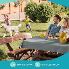 Silver Color Cut-to-Fit Easy Table Cover 100-Ft x 40″W Disposable Plastic #290