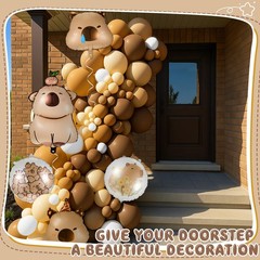 108 Pcs Capybara Party Decorations Capybara Balloon Arch Garland Kit Beige Br…
