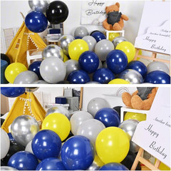Black and Yellow Balloons, Bat Theme Balloons Hero Birthday Decorations, Yellow