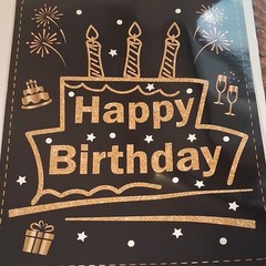 Happy 50th Birthday Party Backdrop Banner 12pcs 11×14 in Black Gold White