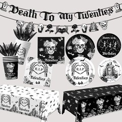 Death to My 20s Tableware Decorations-30th birthday Tableware Supplies,143Pcs…