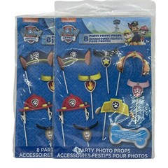 2 Paw Patrol Party Photo Props Accessories, 8 Count Each Pack