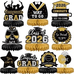 10Pcs Graduation Decorations 2026 Class of 2026 Congrats Grad Table Honeycomb…