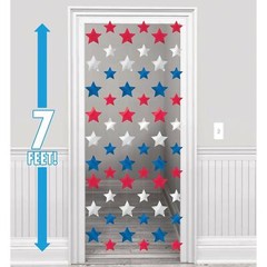 RED WHITE & BLUE STAR STRINGS PARTY DECORATION AMERICA BRITAIN AUSTRALIA FRANCE