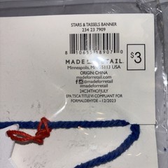 Centennial July 4th Patriotic Decorations 2 Pack Target Paper Star & Tassels NEW