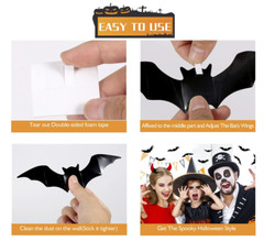 Halloween Bats Decoration PVC 3D Realistic Horror Bat Wall Decal Wall Sticker
