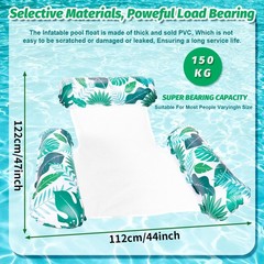 2 Packs Inflatable Pool Floats Adult, 4 in 1 Floating Lounge Chairs Inflatabl…