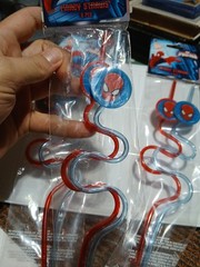 3x 2PCS EACH Marvel Ultimate SPIDERMAN KRAZY Straws Birthday Party Hero NEW