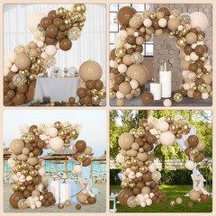 153Pcs Brown Balloon Garland Arch Kit Different Sizes 18 12 10 5 Inch Brown Retr
