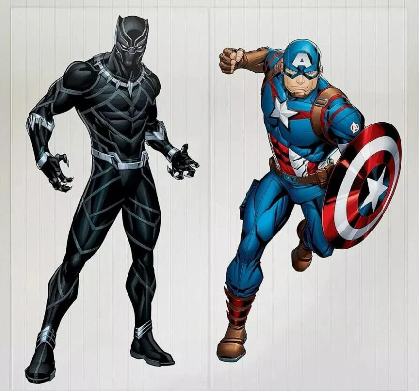 Marvel Avengers Scene Setter Backdrop Captain America & Black Panther (5 Ft) 2pc